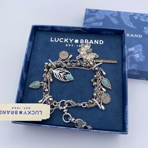 Lucky Brand Turquoise Silver Charm Bracelet